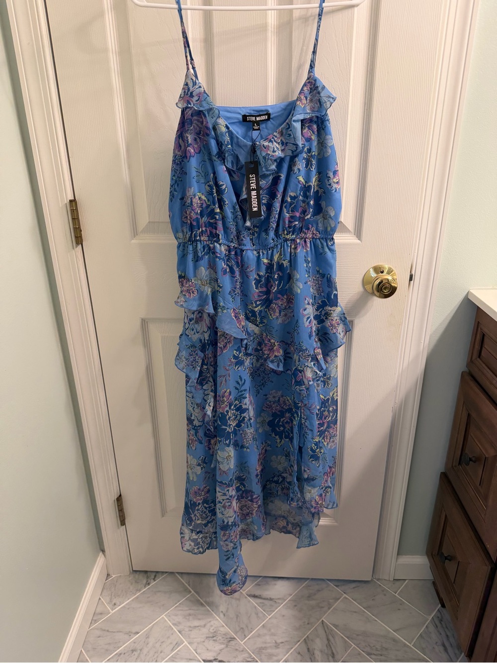 Steve Madden Blue Floral Midi Dress